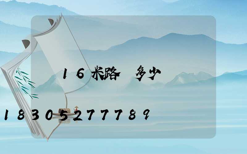 16米路燈多少錢