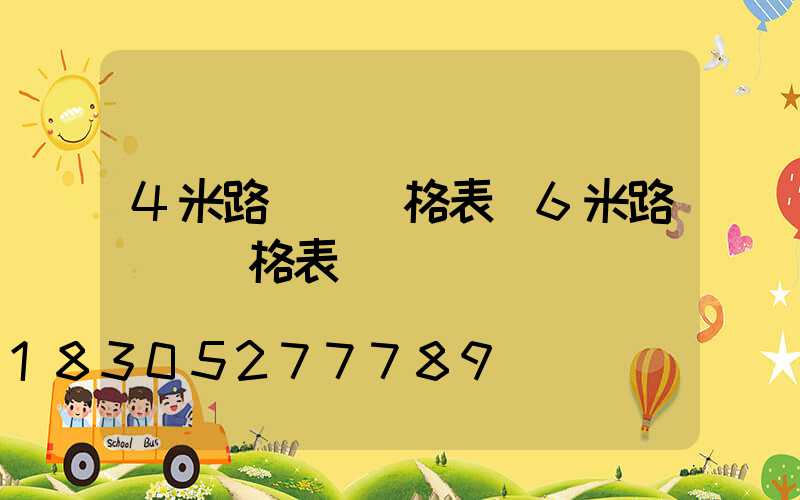 4米路燈桿價格表(6米路燈桿價格表)