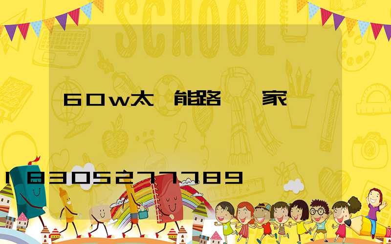 60w太陽能路燈廠家報價