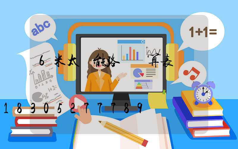 6米太陽能路燈預算表