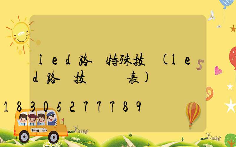 led路燈特殊技術(led路燈技術參數表)