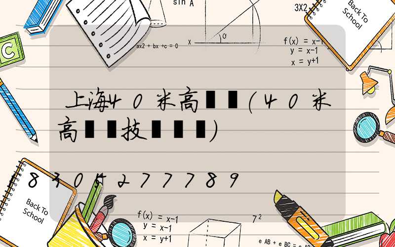 上海40米高桿燈(40米高桿燈技術標準)