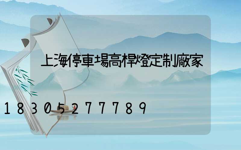 上海停車場高桿燈定制廠家
