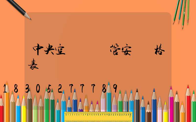 中央空調風機盤管安裝價格表