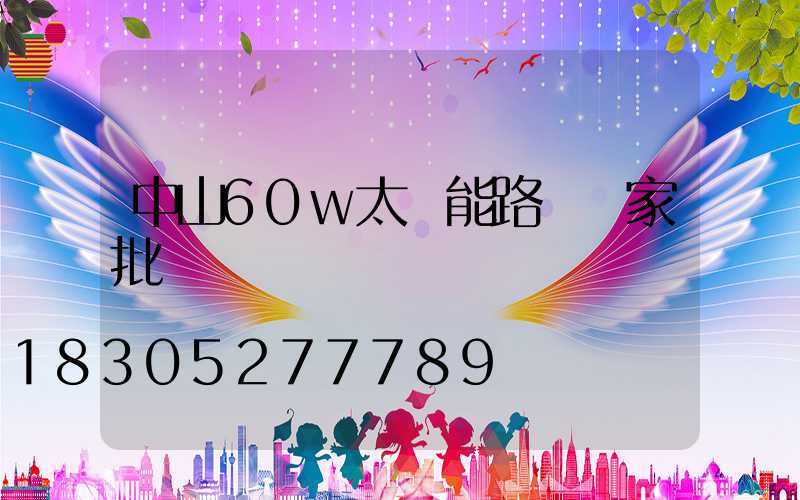 中山60w太陽能路燈廠家批發