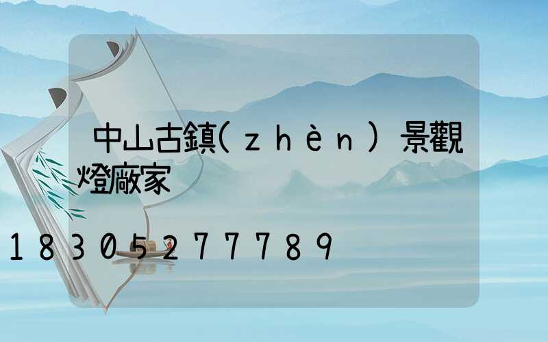 中山古鎮(zhèn)景觀燈廠家
