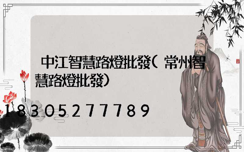 中江智慧路燈批發(常州智慧路燈批發)