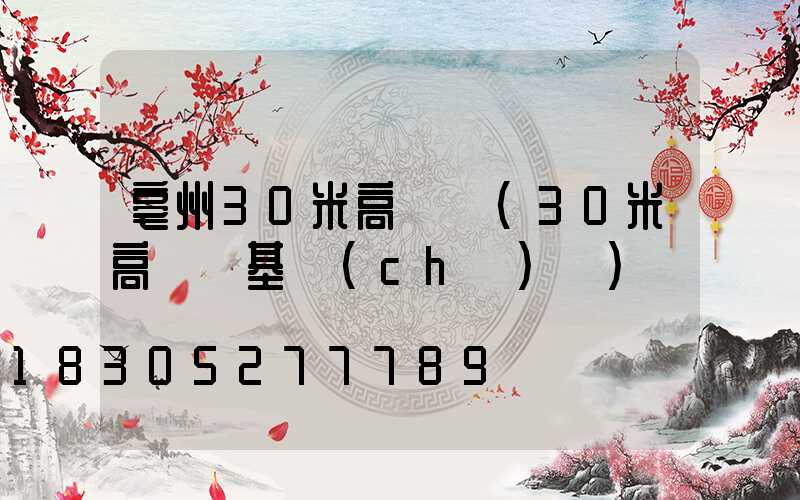 亳州30米高桿燈(30米高桿燈基礎(chǔ)圖)