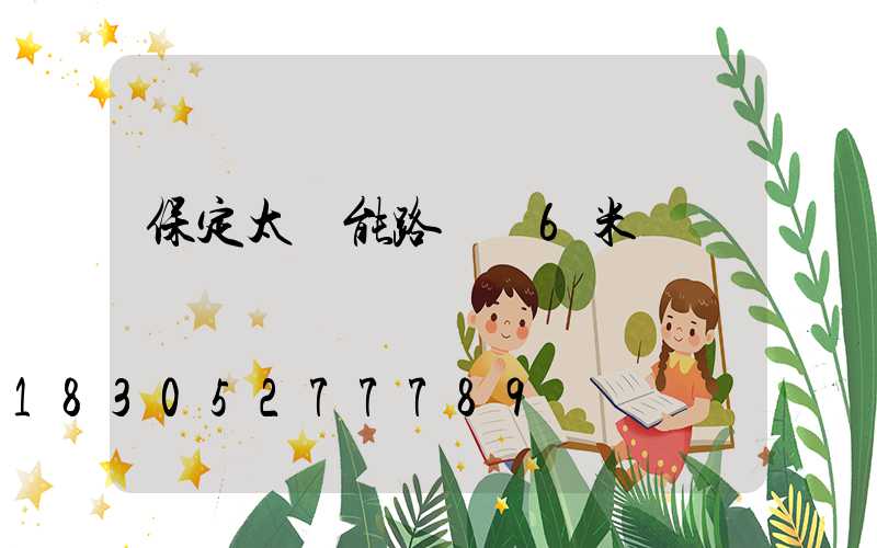 保定太陽能路燈廠6米