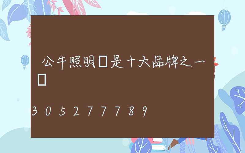 公牛照明燈是十大品牌之一嗎