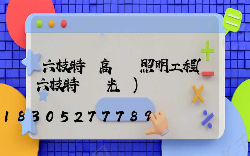 六枝特區高桿燈照明工程(六枝特區燈光節)