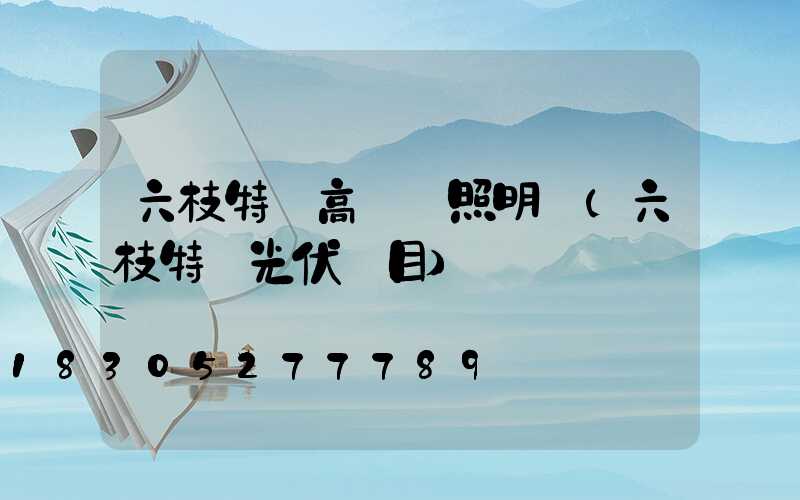 六枝特區高桿燈照明廠(六枝特區光伏項目)