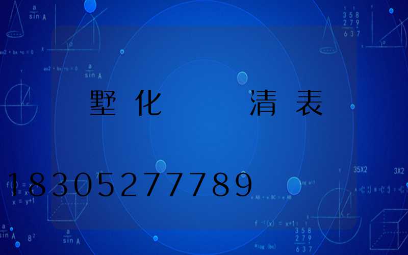 別墅綠化養護報價清單表