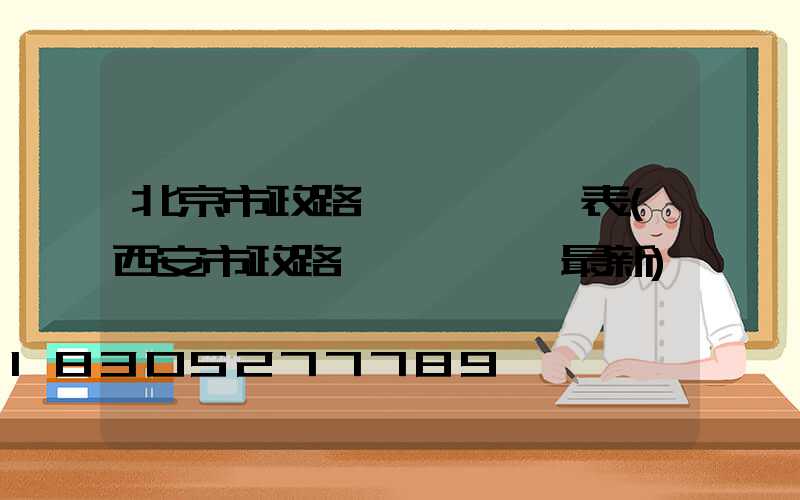 北京市政路燈開啟時間表(西安市政路燈開啟時間最新)
