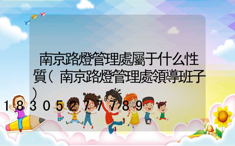 南京路燈管理處屬于什么性質(南京路燈管理處領導班子)