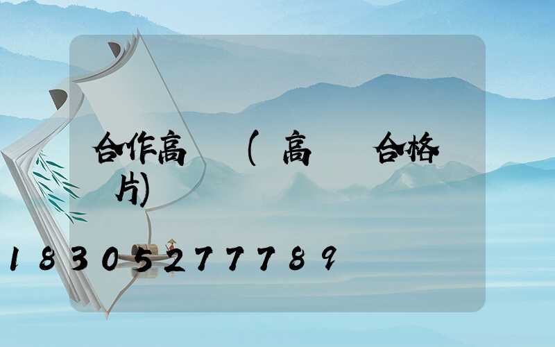 合作高桿燈(高桿燈合格證圖片)