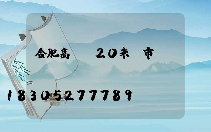 合肥高桿燈20米門市價