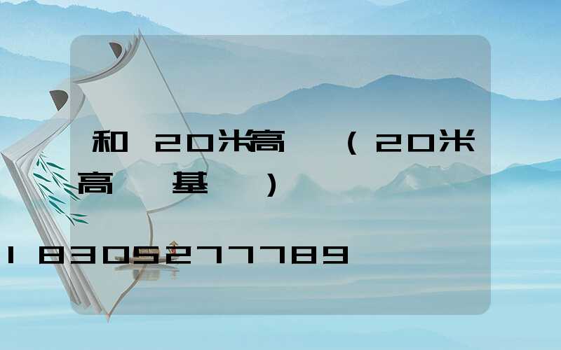 和縣20米高桿燈(20米高桿燈基礎圖)