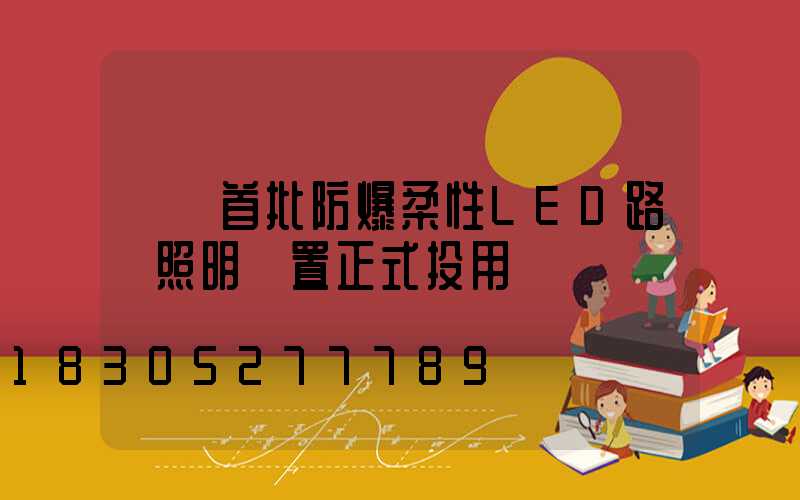國內首批防爆柔性LED路燈照明裝置正式投用