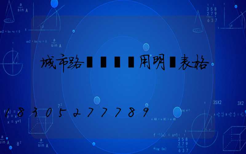 城市路燈維護費用明細表格