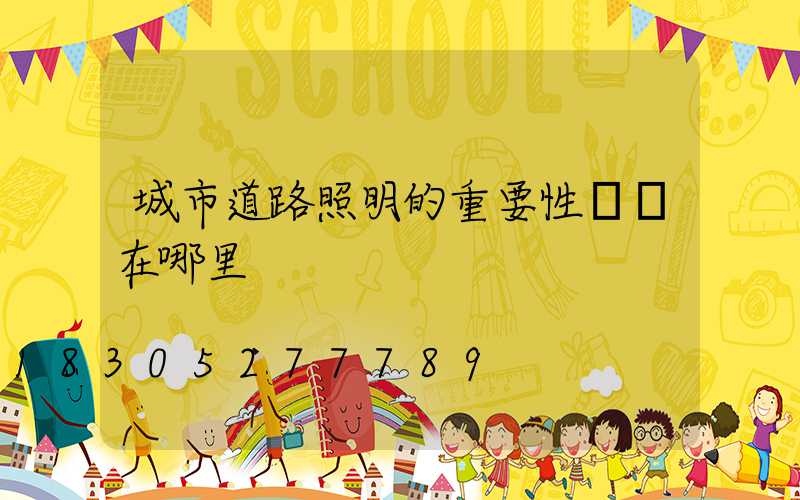 城市道路照明的重要性體現在哪里