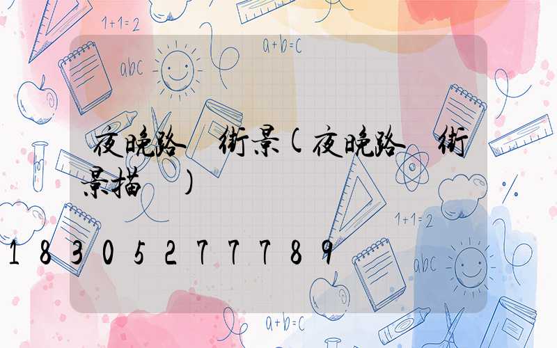 夜晚路燈街景(夜晚路燈街景描寫)