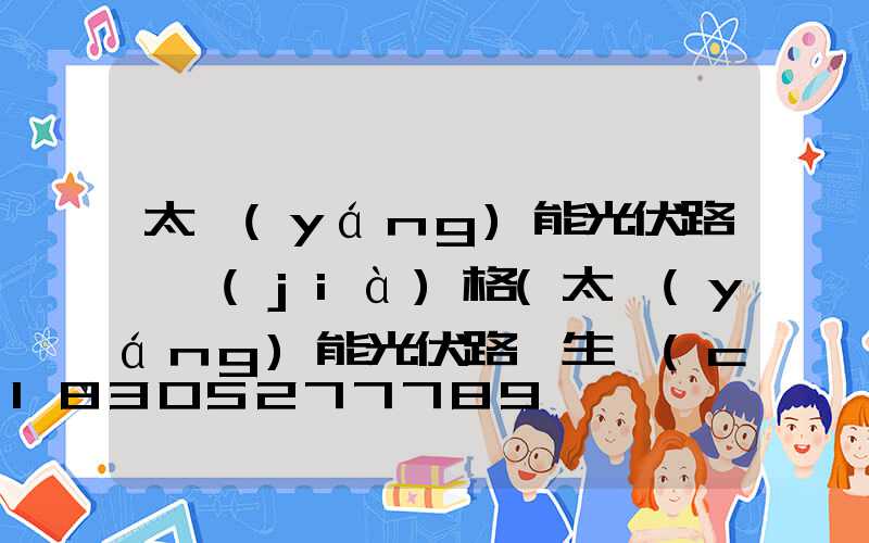 太陽(yáng)能光伏路燈價(jià)格(太陽(yáng)能光伏路燈生產(chǎn)廠)