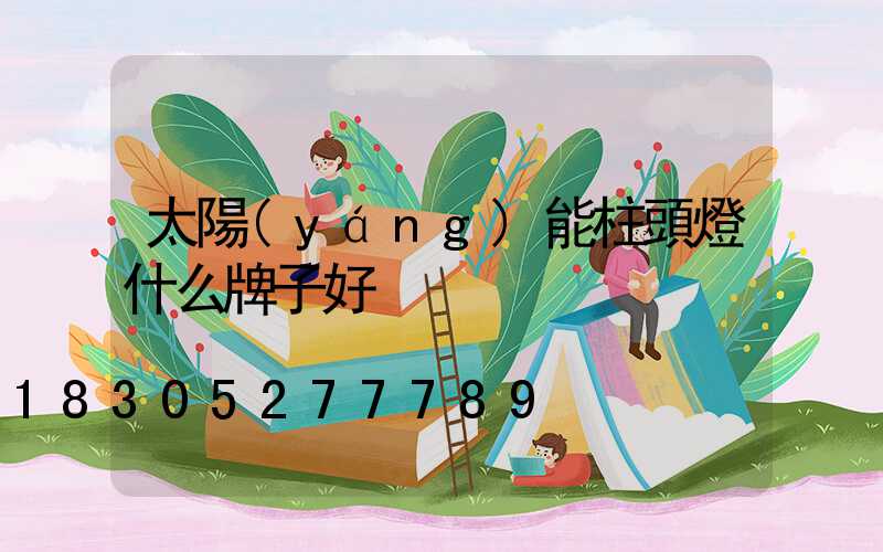 太陽(yáng)能柱頭燈什么牌子好