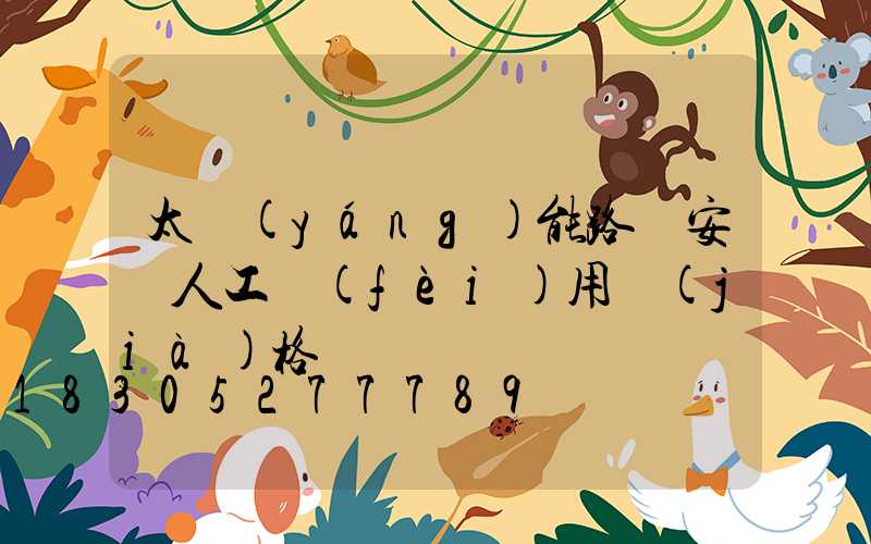 太陽(yáng)能路燈安裝人工費(fèi)用價(jià)格