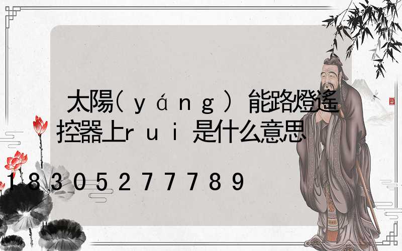 太陽(yáng)能路燈遙控器上rui是什么意思