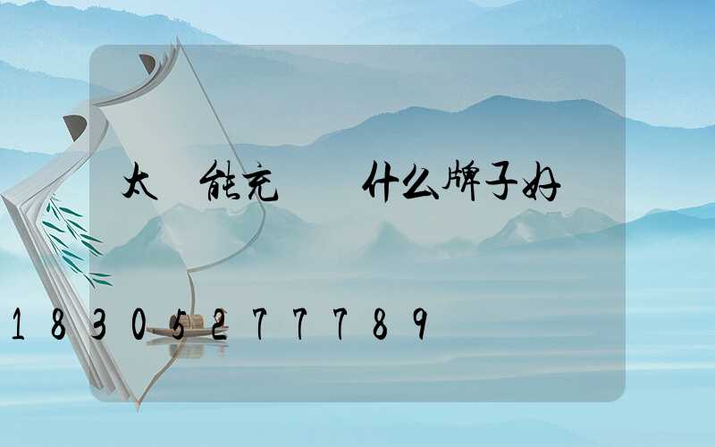 太陽能充電燈什么牌子好