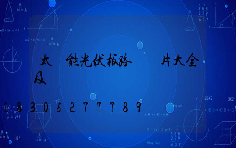 太陽能光伏板路燈圖片大全及價錢