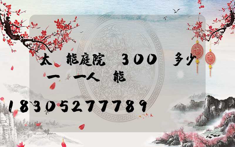 太陽能庭院燈300w多少錢一臺一人陽能l區a