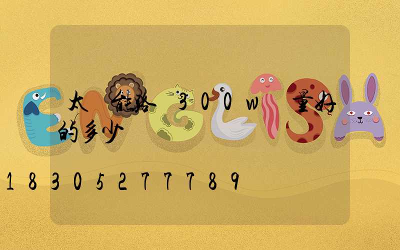 太陽能路燈300w質量好的多少錢