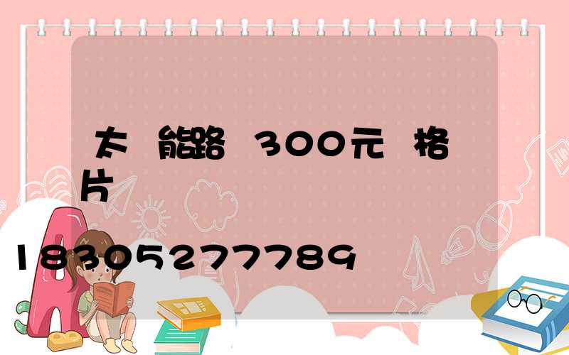 太陽能路燈300元價格圖片