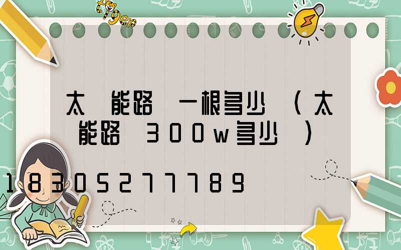 太陽能路燈一根多少錢(太陽能路燈300w多少錢)