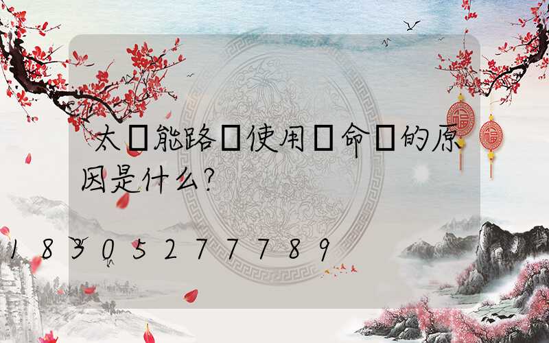 太陽能路燈使用壽命長的原因是什么？