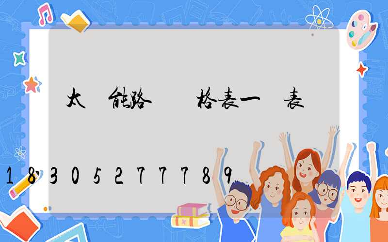 太陽能路燈價格表一覽表