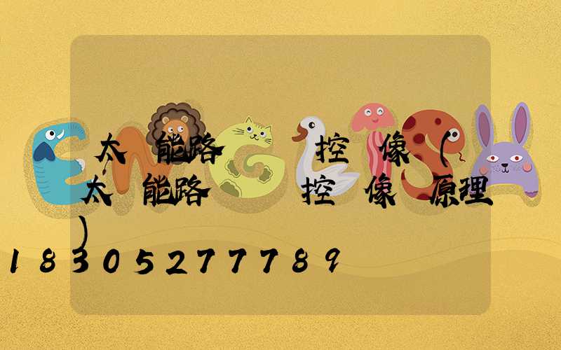 太陽能路燈帶監控攝像頭(太陽能路燈帶監控攝像頭原理)