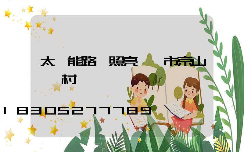 太陽能路燈照亮荊門市京山縣鄉村