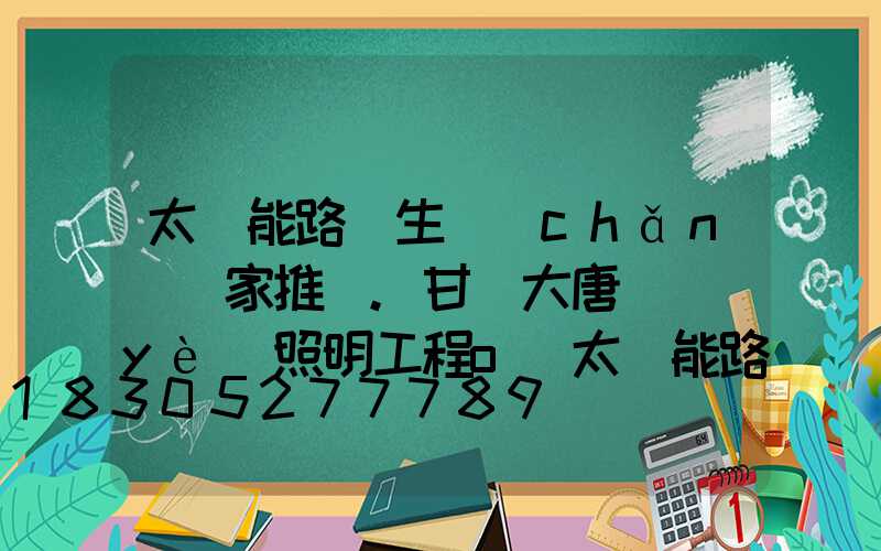 太陽能路燈生產(chǎn)廠家推薦.甘肅大唐華業(yè)照明工程o(太陽能路燈生產(chǎn)廠家推薦.甘肅大唐華業(yè)照明工程)