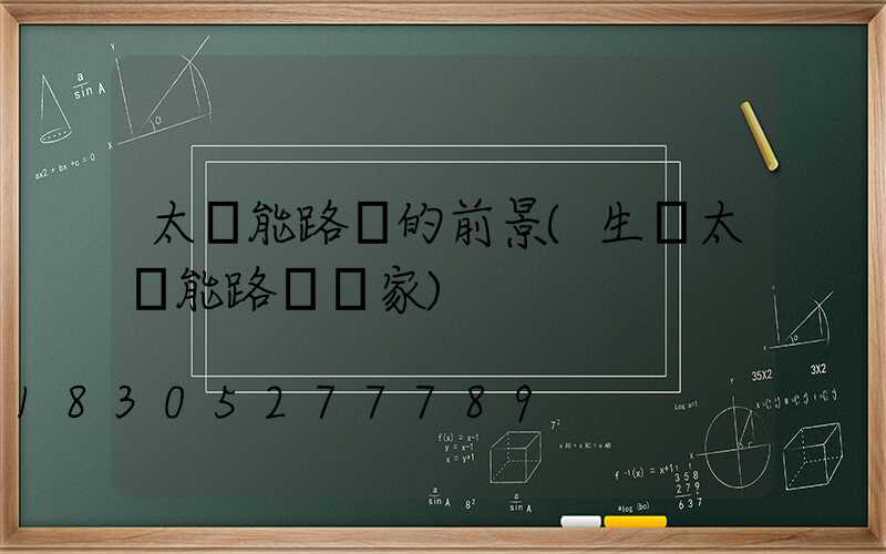 太陽能路燈的前景(生產太陽能路燈廠家)