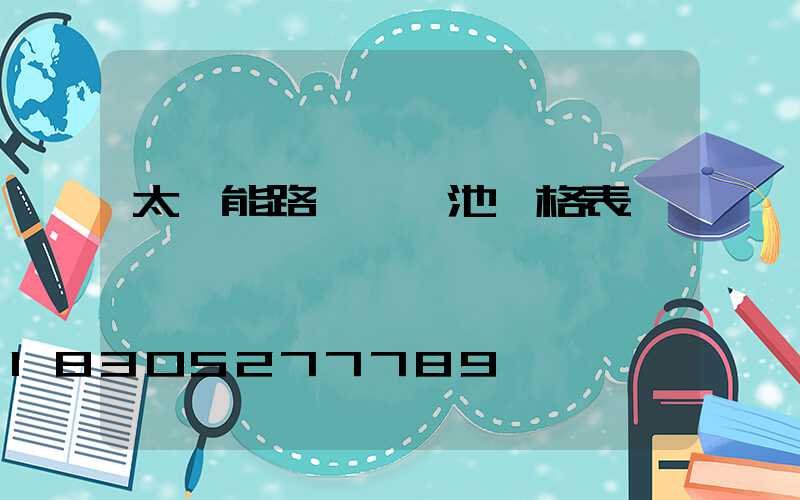 太陽能路燈鋰電池價格表