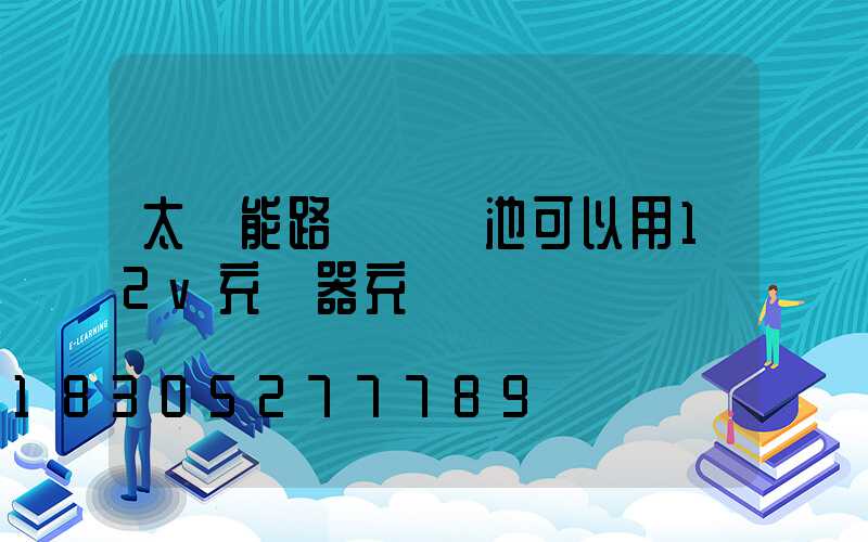 太陽能路燈鋰電池可以用12v充電器充電嗎