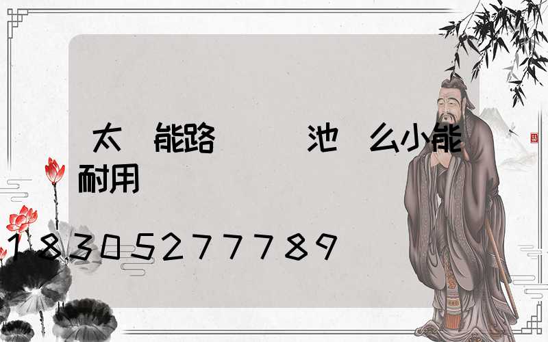 太陽能路燈鋰電池這么小能耐用嗎