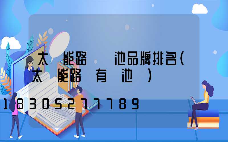 太陽能路燈電池品牌排名(太陽能路燈有電池嗎)