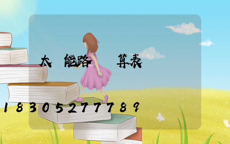 太陽能路燈預算表