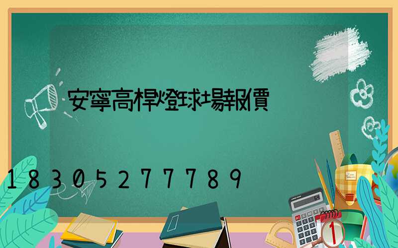 安寧高桿燈球場報價