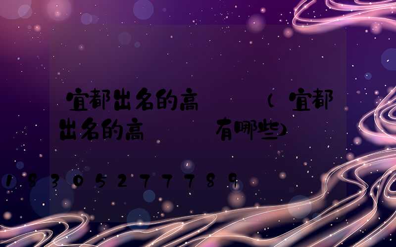 宜都出名的高桿燈廠(宜都出名的高桿燈廠有哪些)