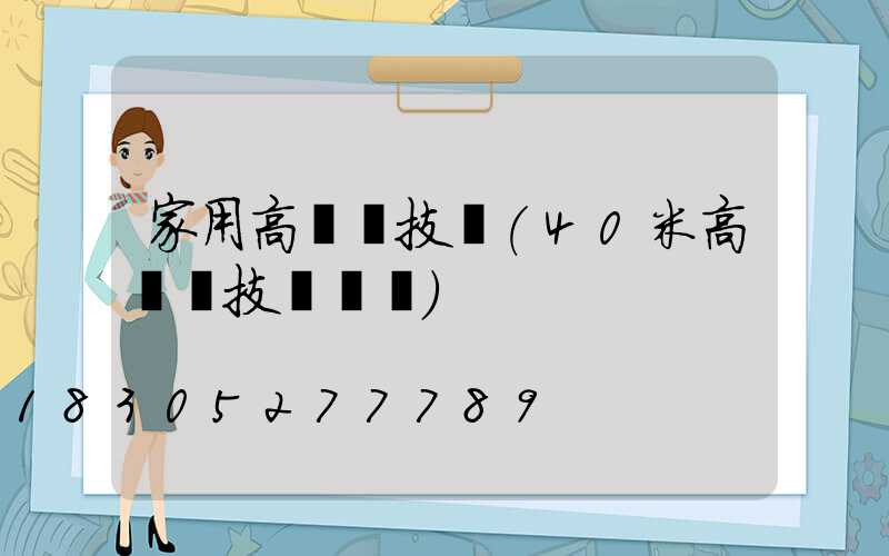 家用高桿燈技術(40米高桿燈技術標準)